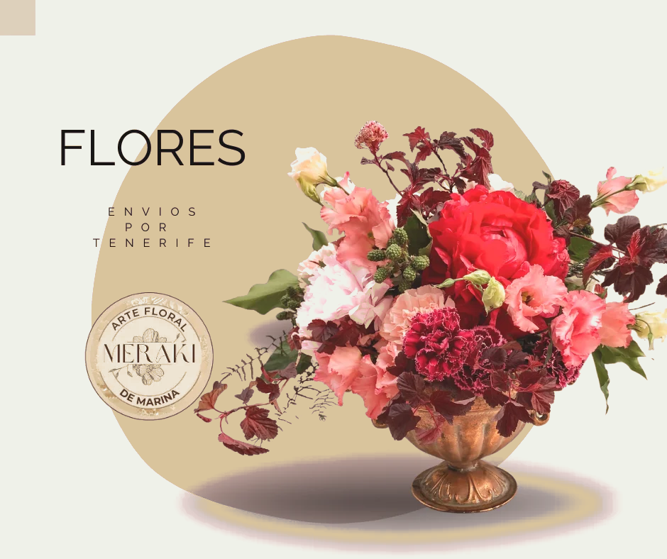 Arreglo floral de rosas y flores en tonos rosados - Flores Meraki Tenerife