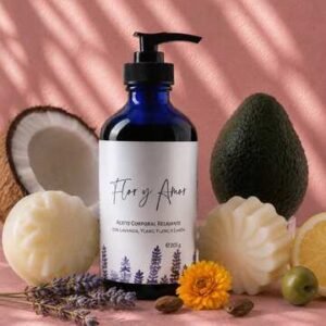 Aceite corporal relajante Flor y Amor - regalo con flores en Tenerife