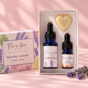 Mini ritual Lavanda Flor y Amor con aceite corporal, aceite facial y jabón